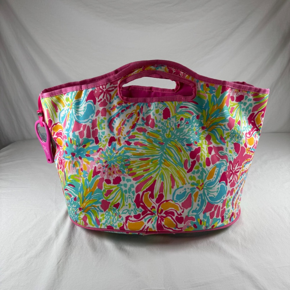 Lilly Pulitzer Multicolor Floral Print Insulated Cooler Tote Bucket Bag - Picture 2 of 12